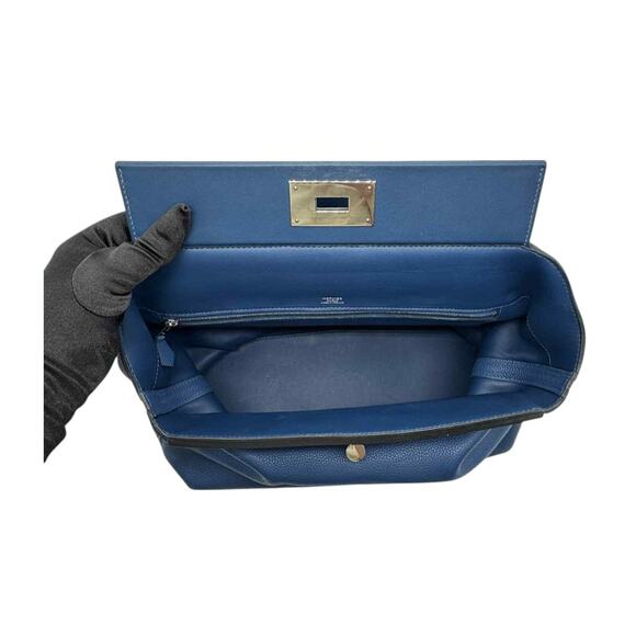 Hermès Maurice & Swift Leather 24/24 35 Top Handle Bag In Blue - Picture 5 of 5